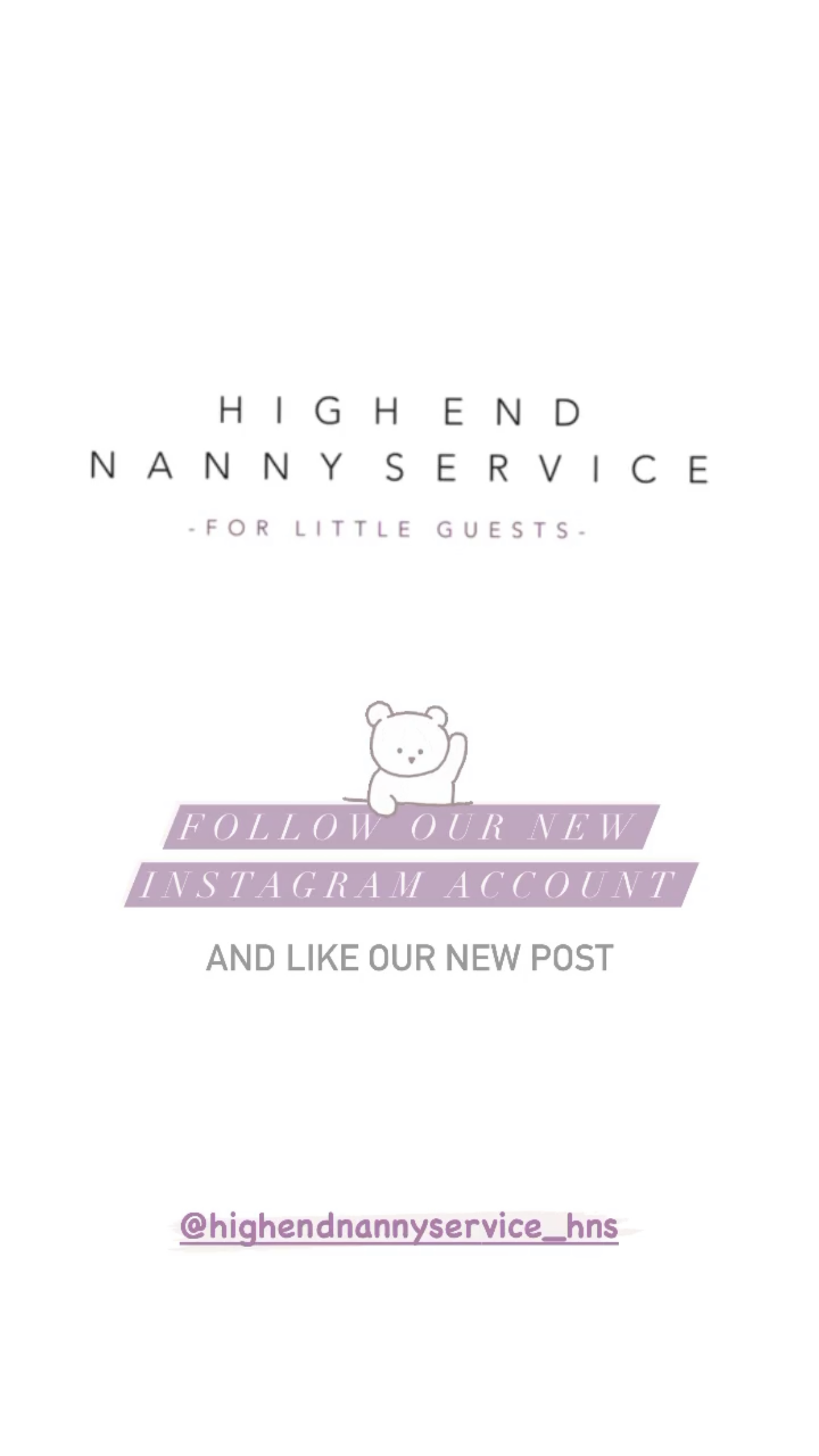 Our new High-End Nanny Service Instagram account